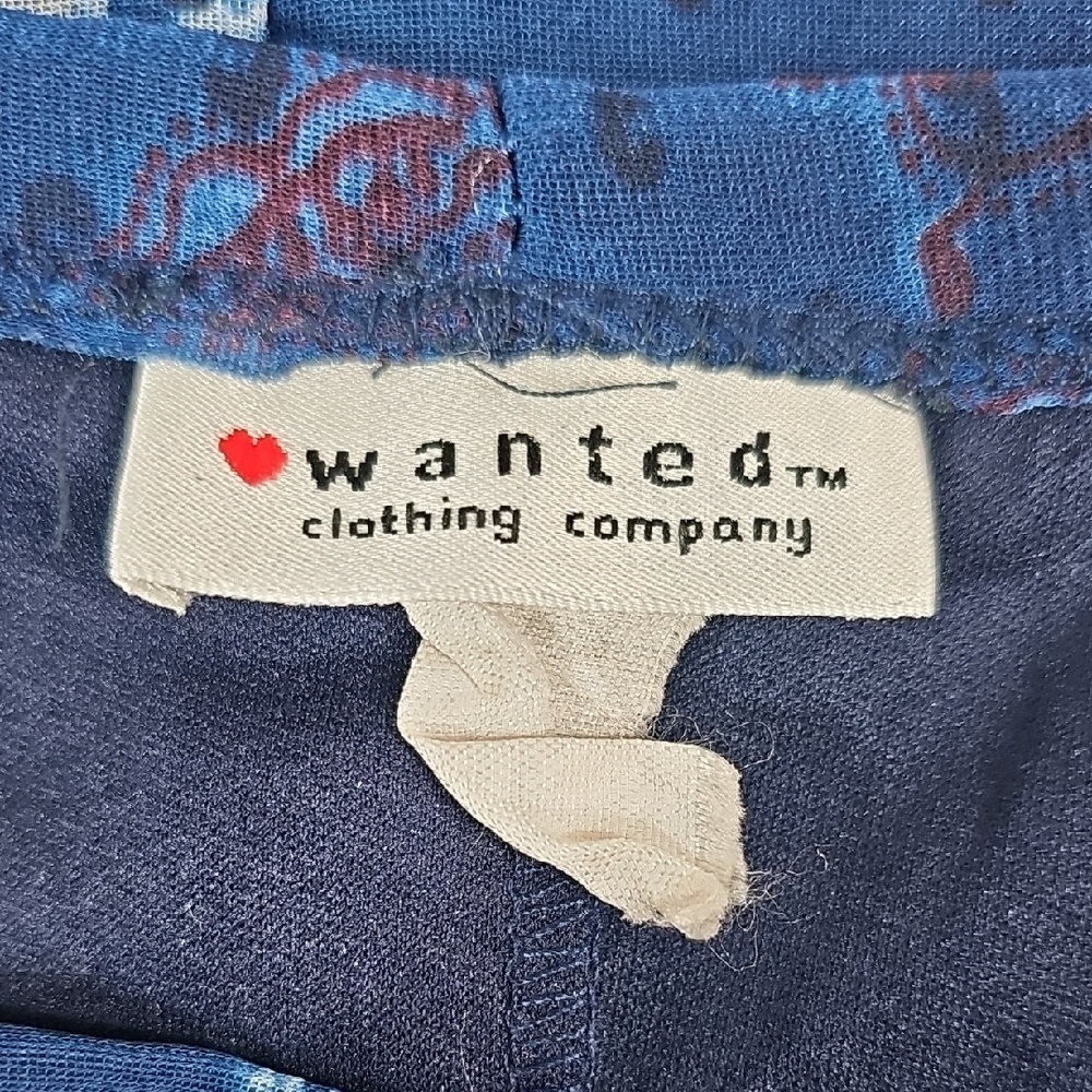 Wanted Clothing Co Vintage Floral Mesh Maxi Skirt Rhinestone Navy Blue Boho S - Picture 8 of 11